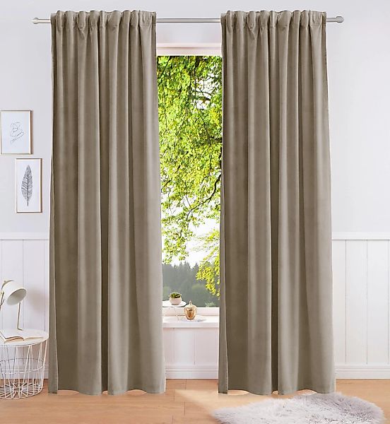 Bruno Banani Vorhang "Leroy" Kräuselband 1 Stk. tlg. Samt, einfarbig, monoc günstig online kaufen