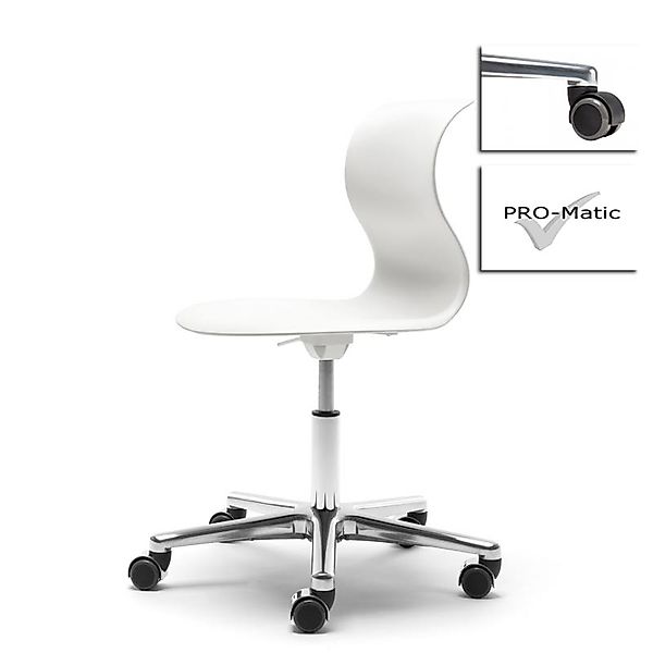 Kinderstuhl Pro 5 schneeweiß Aluminium polliert (+40€) Weich mit schwarzer günstig online kaufen
