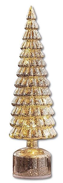 Dekoleidenschaft LED Dekofigur "Tanne" aus Glas in Bauernsilber Optik, dreh günstig online kaufen