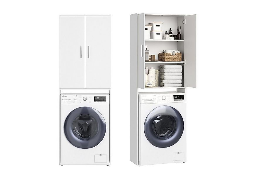 Home Collective Waschmaschinenumbauschrank Hochschrank mit 3 Fächern robust günstig online kaufen