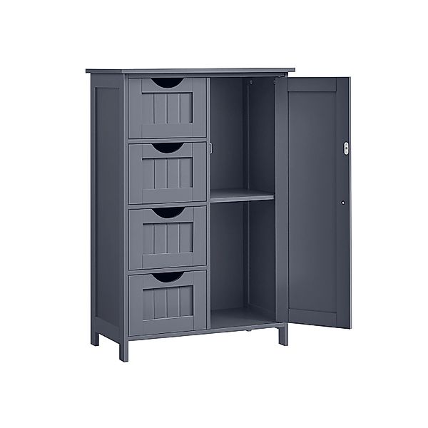 Vasagle Schmaler Badschrank mit 4 Schubladen 30 cm x 55 cm x 81 cm Grau günstig online kaufen