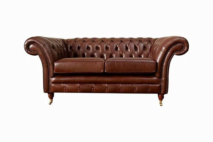 JVmoebel Sofa Chesterfield Couch Polster Leder Sofas Couchen Braune Zweisit günstig online kaufen