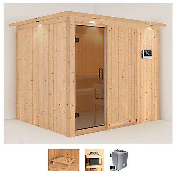Karibu Sauna »Gitte« Set, 9-kW-Ofen mit externer Steuerung günstig online kaufen