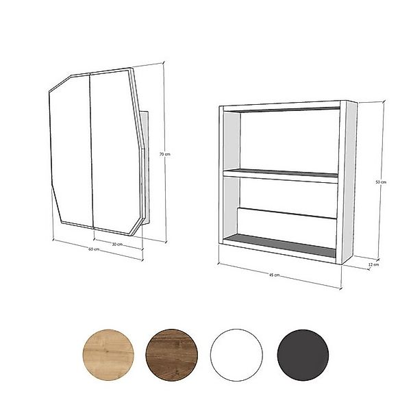 Skye Decor Badezimmerspiegelschrank 100% MDF, 45 cm x 12 cm S1219 günstig online kaufen