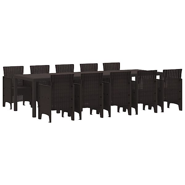 vidaXL 11-Teiliges Gartentischset aus Braunem Poly-Rattan 3378757 günstig online kaufen
