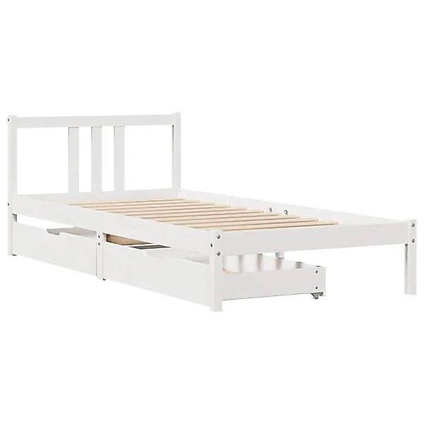 vidaXL Massivholzbett ohne Matratze Weiß 90x200 cm Kiefernholz 3301631 günstig online kaufen