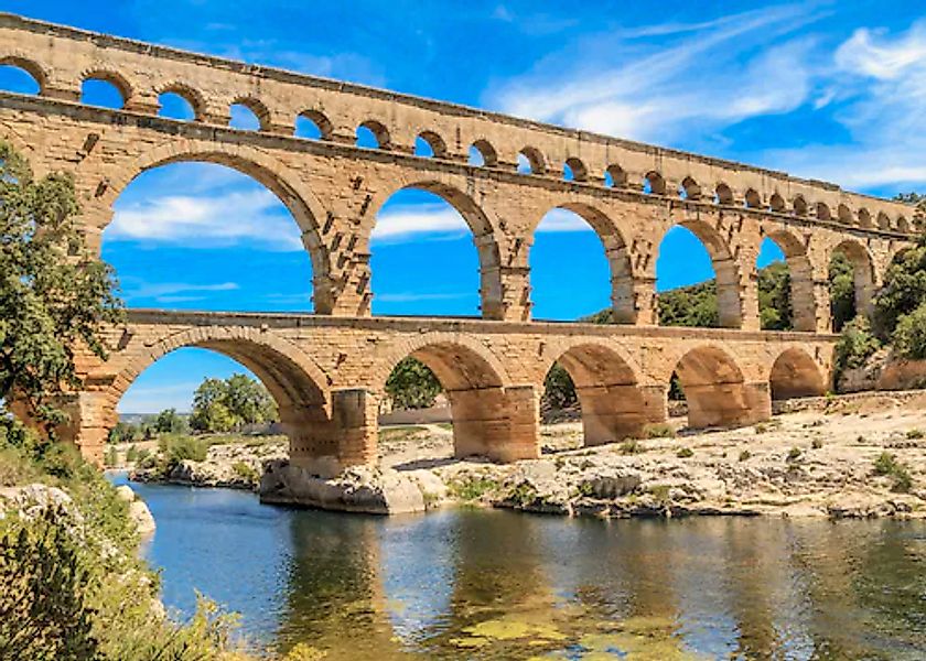 Papermoon Fototapete »Pont du Gard Aqueduct« glatt günstig online kaufen