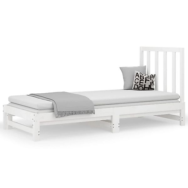 vidaXL Tagesbett Ausziehbar Weiß 2x(90x200) cm Massivholz Kiefer1387258 günstig online kaufen