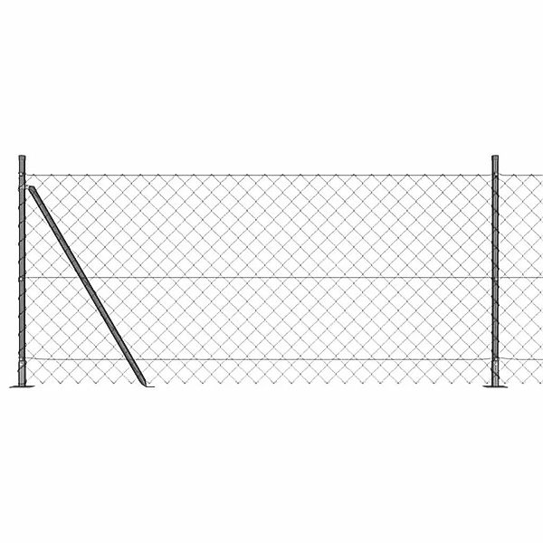vidaXL Zaunpfosten Grau 10 x 1 m 60 x 60 mm Maschen Stahl und PVC 3351265 günstig online kaufen