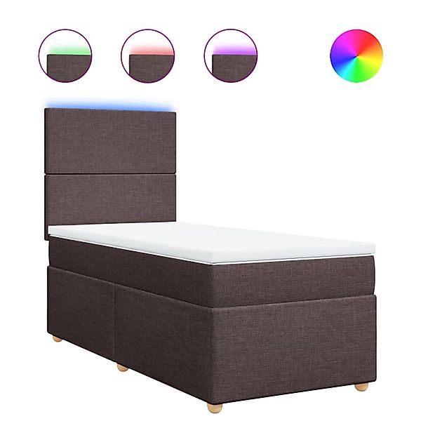 vidaXL Boxspringbett mit Matratze Dunkelbraun 90x200 cm Stoff 3293459 günstig online kaufen