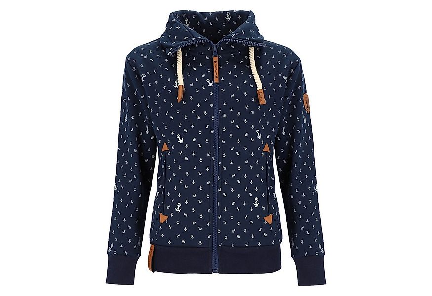 Lizzard Sports Sweatjacke Damen Jacke mit Anker-Allover-Print und Stehkrage günstig online kaufen
