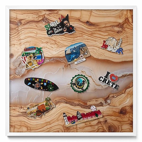 Tulup Magnettafel Magnetboard Gerahmt für Urlaubsmagnete Holzkonstruktion M günstig online kaufen