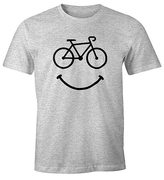 MoonWorks Print-Shirt Fahrrad Herren T-Shirt Smile Happy Bike Radfahren Fun günstig online kaufen
