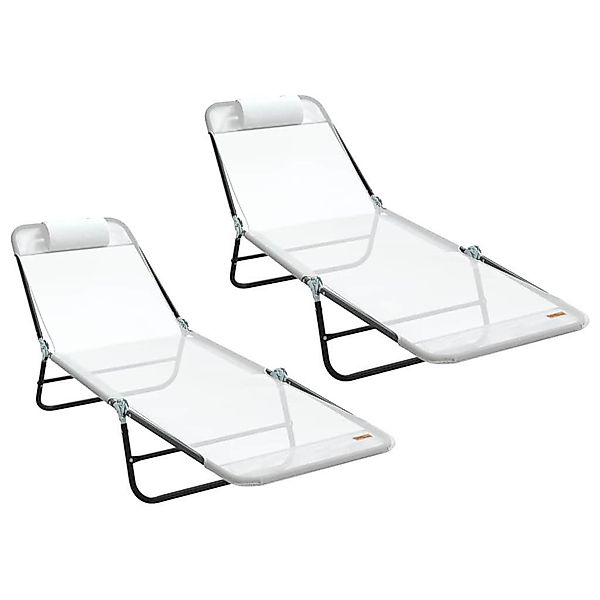 vidaXL Gartenliege Klappbare Sonnenliege 2 pcs günstig online kaufen