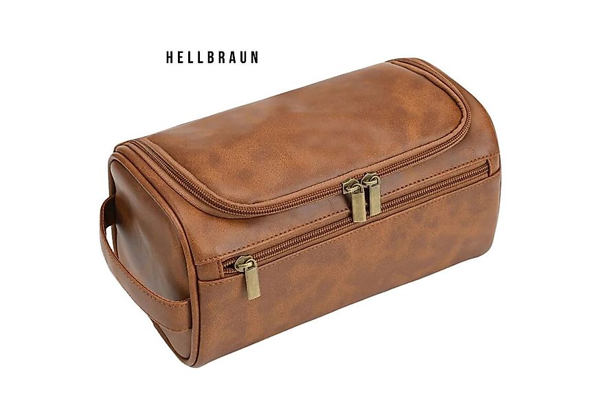 Renna Leather Kulturbeutel Kulturbeutel Leder Kosmetiktasche mit 2 Fächern günstig online kaufen