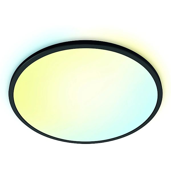 WiZ LED-Deckenleuchte SuperSlim Tunable White 3800,m Schwarz Ø 55 cm günstig online kaufen