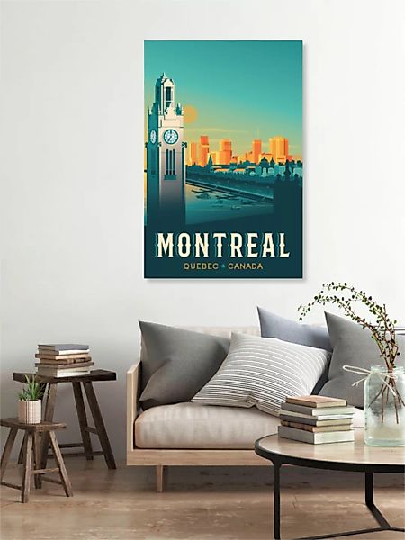 Poster / Leinwandbild - Montreal Vintage Travel Wandbild günstig online kaufen