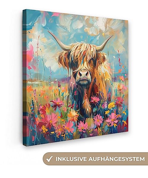 OneMillionCanvasses® Leinwandbild Schottische Hochländer - Natur - Farbenfr günstig online kaufen