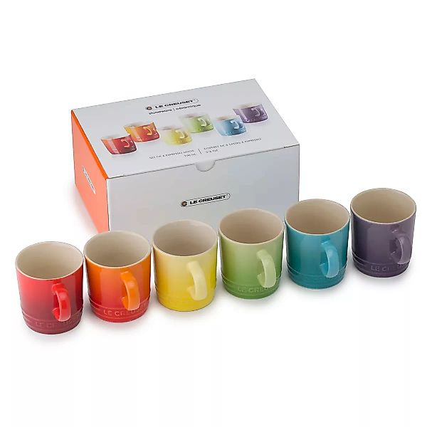 Le Creuset Geschenkset Espressotasse 10cl 6er Pack Rainbow günstig online kaufen