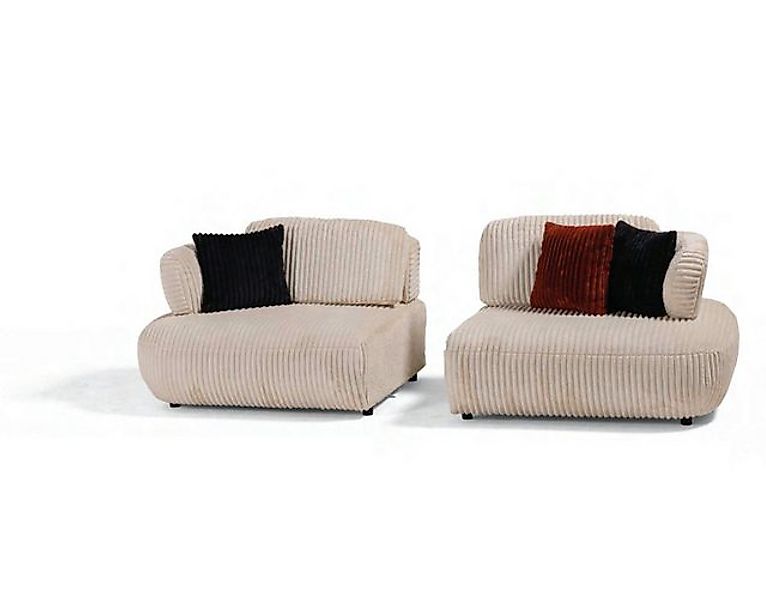 JVmoebel 3-Sitzer Zweiteiliger Beiger Zweisitzer Designer Couch Luxus Wohnz günstig online kaufen