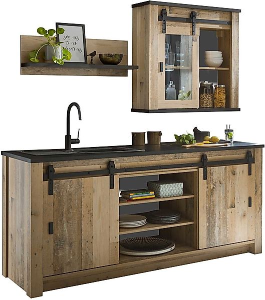 Home affaire Küche "Sherwood" Breite 201 cm, ohne E-Geräte günstig online kaufen