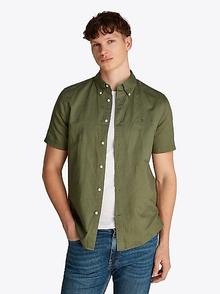 Tommy Hilfiger Kurzarmhemd LINEN BLEND SOLID günstig online kaufen
