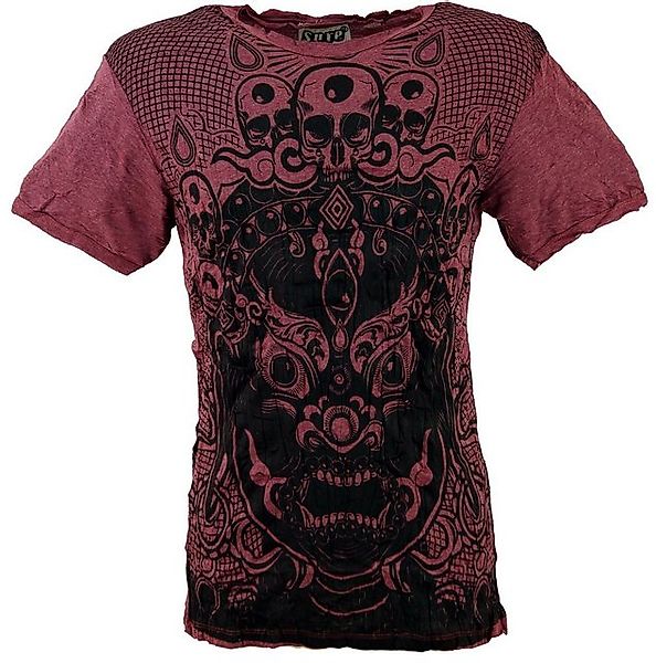 Guru-Shop T-Shirt Sure Herren T-Shirt Dämon - bordeaux Goa Style, Festival, günstig online kaufen