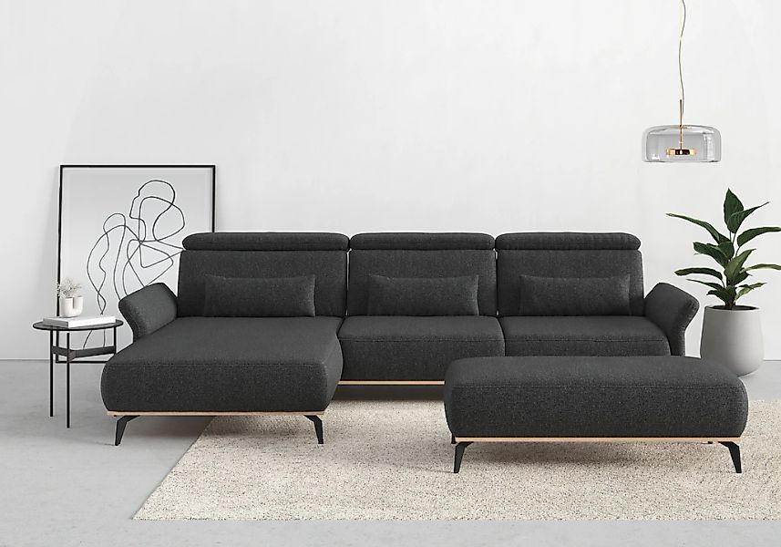 Home affaire Ecksofa "Fjord L-Form" massiv, wahlweise mit Armlehnfunktion, günstig online kaufen