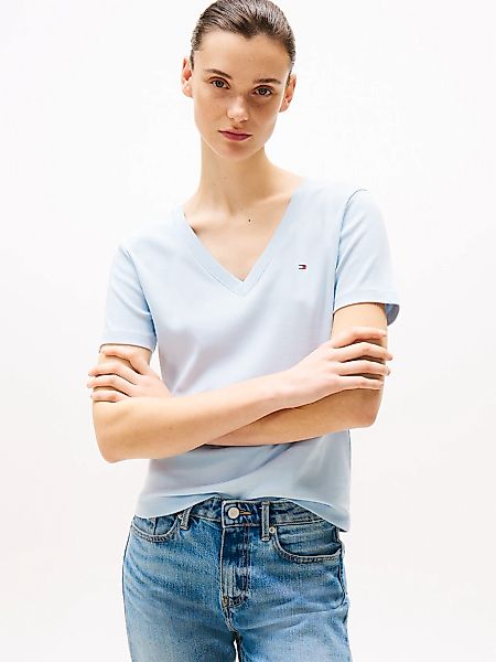 Tommy Hilfiger T-Shirt "SLIM CODY V-NK SS", mit Logostickerei günstig online kaufen
