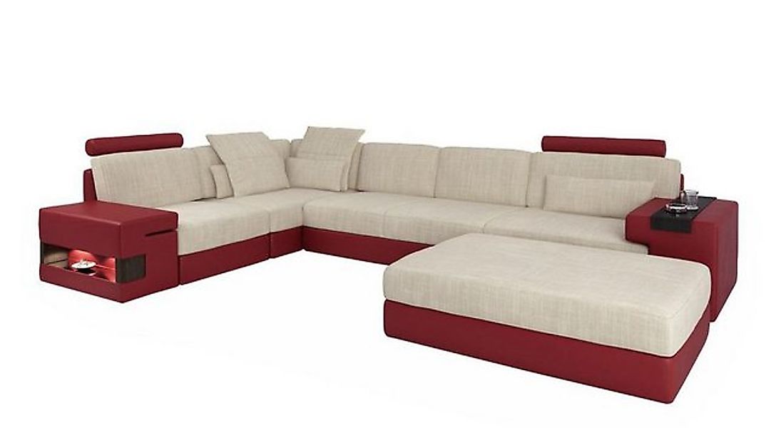Xlmoebel Ecksofa Neue Polstergarnitur in U-Form mit Ecksofa aus Leder - Woh günstig online kaufen