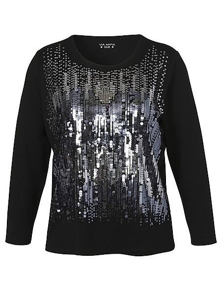 VIA APPIA DUE Sweatshirt (1-tlg) mit silbernen, aufgenähten Pailletten günstig online kaufen