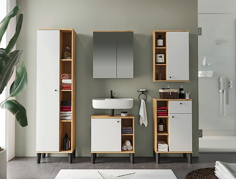 INOSIGN Badmöbel-Set »OSLO, Bad im skandinavischen Design, 5-teiliges Badez günstig online kaufen
