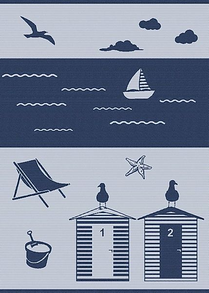 ROSS Geschirrtuch, maritim, Strandidylle mit Strandhäusern günstig online kaufen