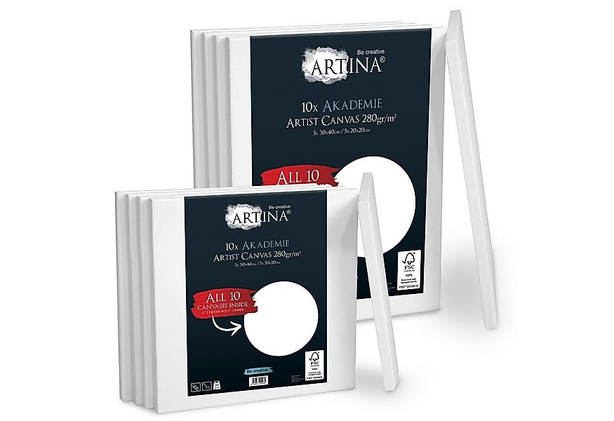 Artina Leinwand Akademie, Keilrahmen 10er Set 30x40cm & 20x20cm günstig online kaufen