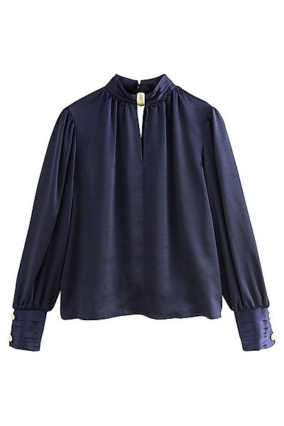 Next Langarmbluse Langärmelige Satinbluse mit Beschlag (1-tlg) günstig online kaufen