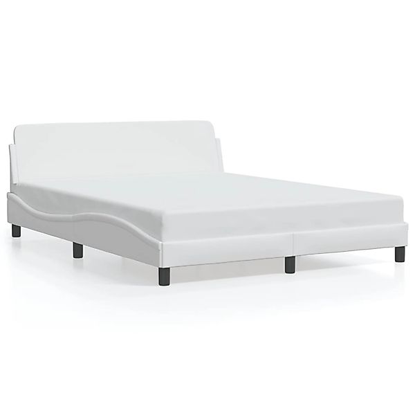 vidaXL Bettgestell Dover Weiß 160x200 cm Kunstleder 373219 günstig online kaufen