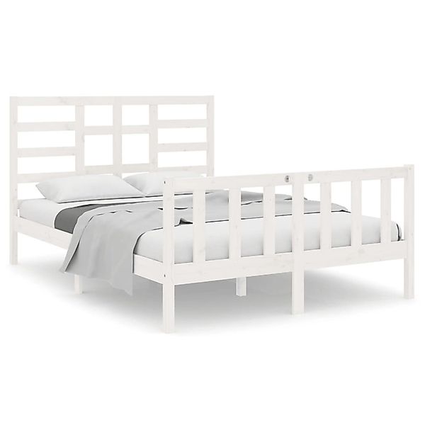 Vidaxl Massivholzbett Weiß 140x190 Cm günstig online kaufen