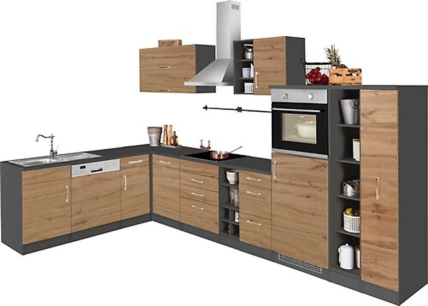 KOCHSTATION Winkelküche "KS-Colmar", ohne E-Geräte, Stellbreite 210/360 cm günstig online kaufen