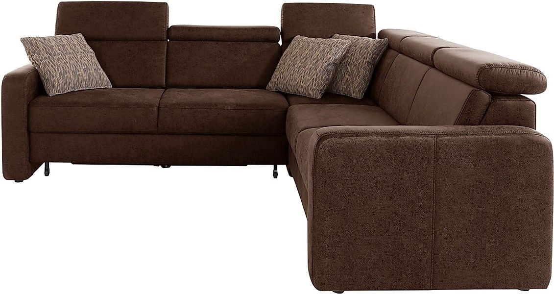 sit&more Ecksofa »Bologna L-Form« Kopfteilverstellung, wahlweise mit Bettfu günstig online kaufen