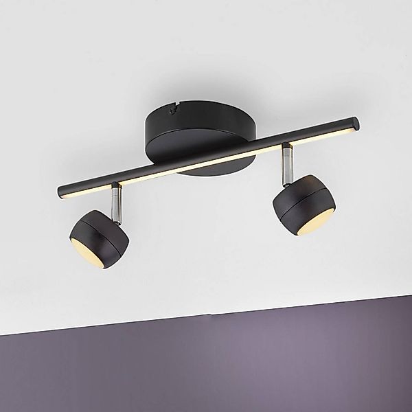 JUST LIGHT. LED-Deckenspot Jarik, 2-fl., schwarz, 3.000 K günstig online kaufen