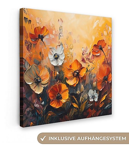 OneMillionCanvasses® Leinwandbild Blumen - Abstrakt - Herbstfarben - Modern günstig online kaufen