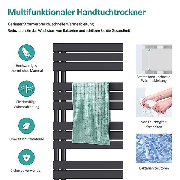 EMKE Badheizkörper Anthrazit Flach Paneelheizkörper Handtuchtrockner, günstig online kaufen