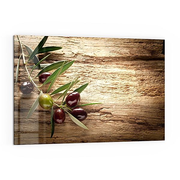 DEQORI Küchenrückwand 'Dekorativer Olivenzweig', Glas Spritzschutz günstig online kaufen