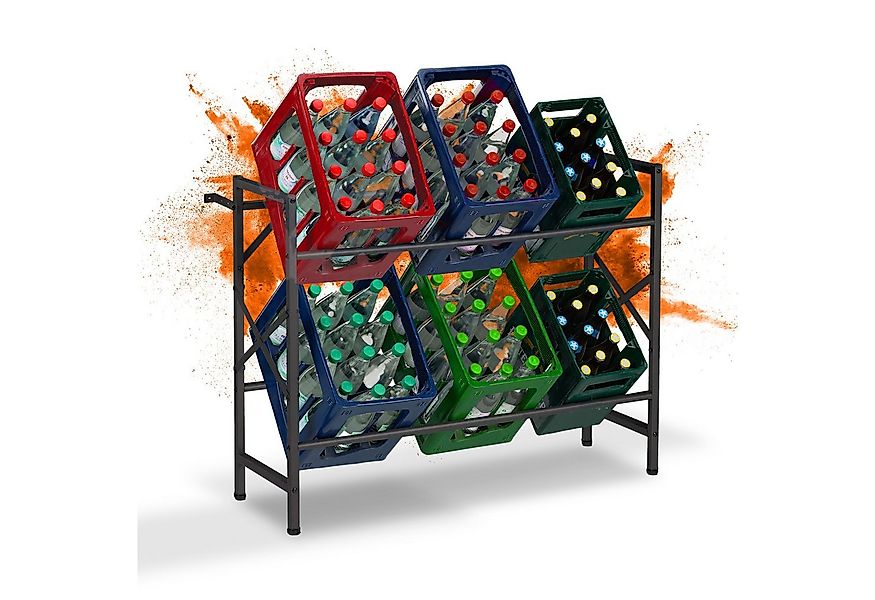 relaxdays Kastenständer Getränkekistenregal für 6 Kisten günstig online kaufen