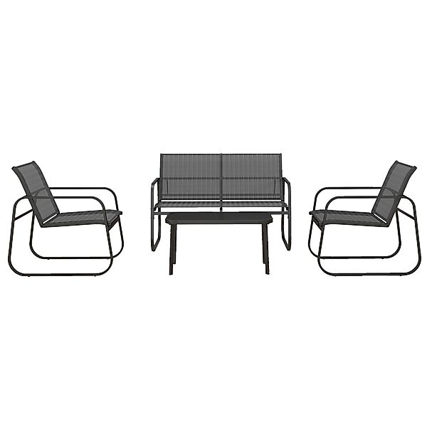 Outsunny Gartenmöbel-Set 4-tlg., Gartengarnitur mit 1 Zweisitzer, 2 Stühlen günstig online kaufen