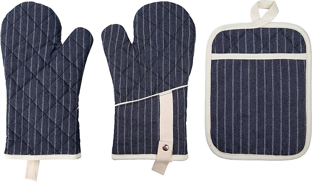 stuco Topfhandschuhe gestreift, (Set, 3-tlg., bestehend aus 2x Ofenhandschu günstig online kaufen