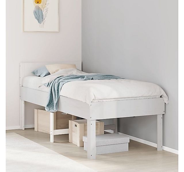 vidaXL Bett Massivholzbett ohne Matratze Weiß günstig online kaufen