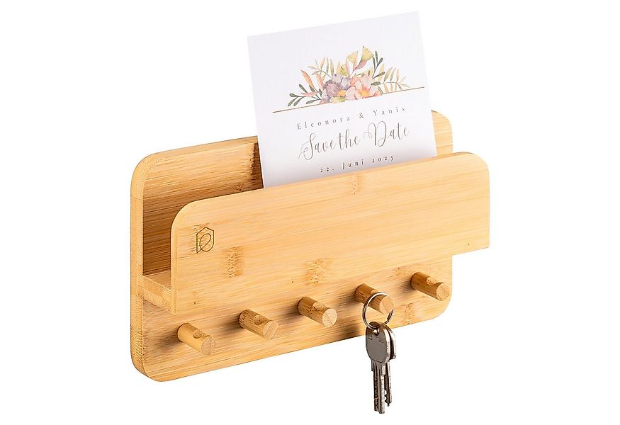 eluno Schlüsselkasten Schlüsselbrett mit Ablage und 5 Schlüsselhaken aus Ba günstig online kaufen