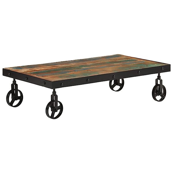 vidaXL Couchtisch mit Rollen Altholz Massiv 100x55x26 cm 371684 günstig online kaufen