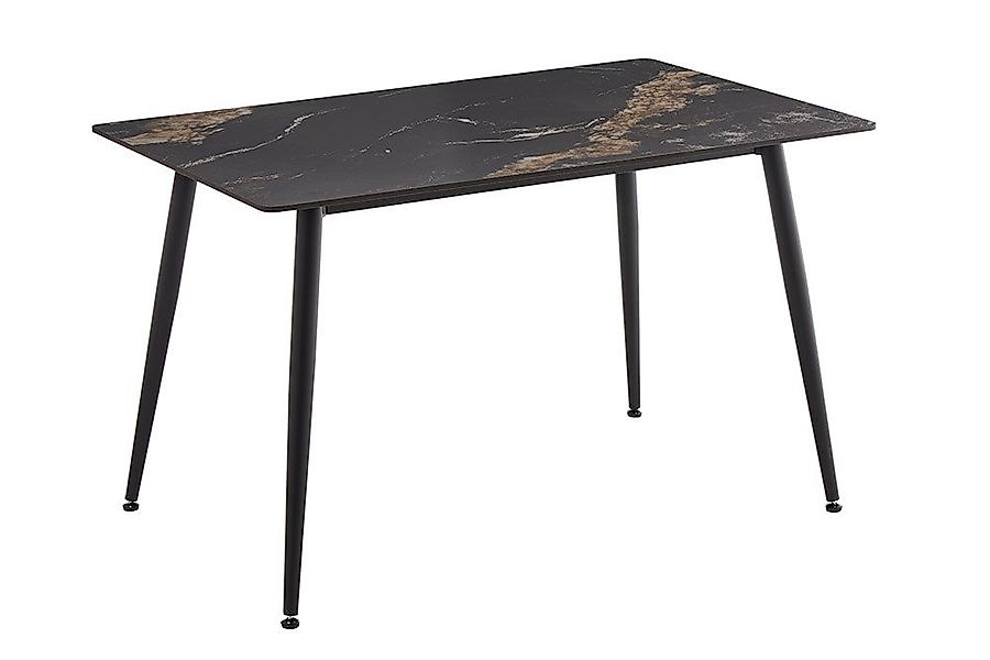 riess-ambiente Esstisch MILANO 120cm schwarz-gold – Keramik, Metallgestell, günstig online kaufen